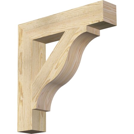 Ekena Millwork Funston Block Rough Sawn Bracket, Douglas Fir, 4"W x 22"D x 22"H BKT04X22X22FST05RDF